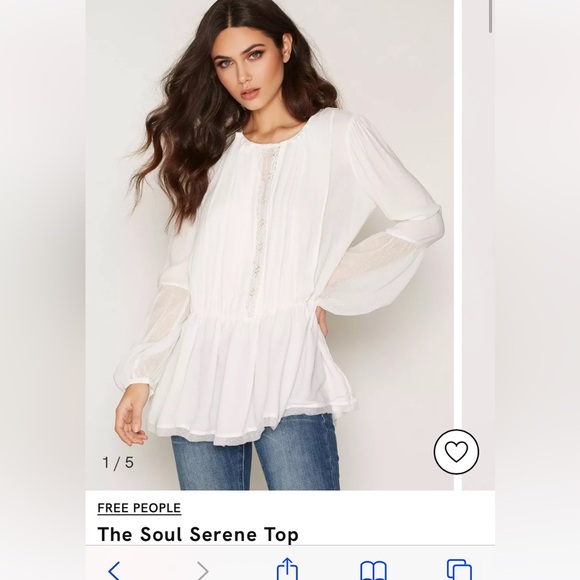 Free people the Soul Serene‎ Top in ivory. Worn once. Retail 108 - Picture 1 of 11